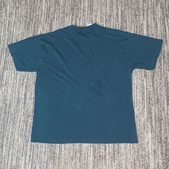 Tasmanian Devil Bugs Bunny Mens XL Embroidered T Shirt Blue Green Short‎ Sleeve - Picture 6 of 7